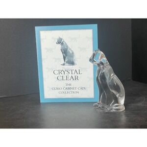 Franklin Mint Crystal Clear Curio Cabinet Cats Collection Seated Figurine 1988
